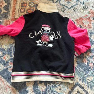 early 2000’s jacket with embroidery and patchwork designs Cool back graphic w se